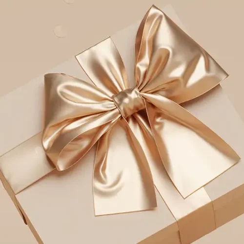 Beiges Geschenk mit beigen Hintergrund